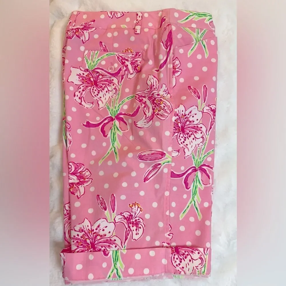 Lilly Pulitzer VINTAGE White Label Bermuda Shorts. Pink Stargazer Lilly NWT